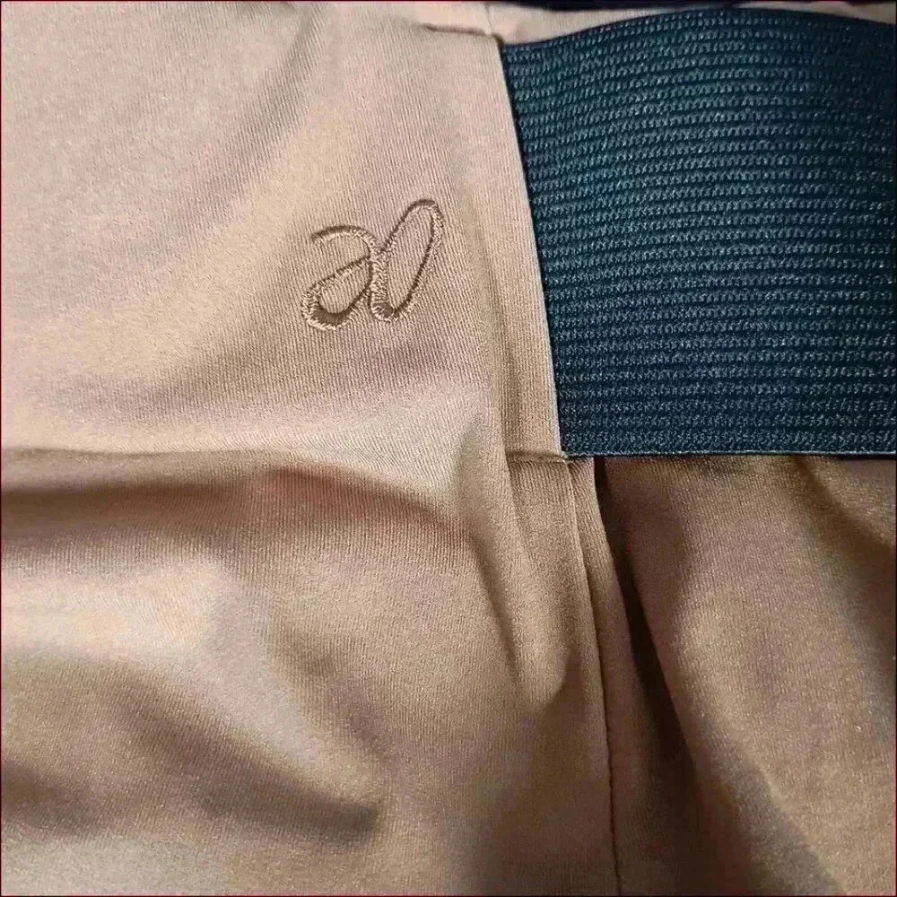 Aday Turn It Up Pants Camel Brown Tapered High Rise Stretch Trousers Women's XL